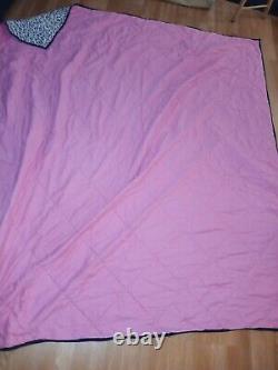 Vintage Leopard /Cheetah Print Victorias Secret Pink Quilted Blanket F/Q -D/X