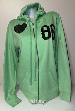 Vintage Victoria Secret PINK Neon Green Jogger Boyfriend Hoodie Outfit Set L