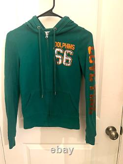 Vintage Victoria's Secret PINK Miami Dolphins Green Sequin Full Zip XS Jacket