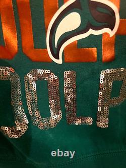 Vintage Victoria's Secret PINK Miami Dolphins Green Sequin Full Zip XS Jacket