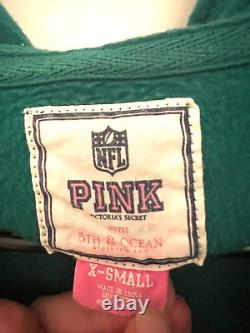 Vintage Victoria's Secret PINK Miami Dolphins Green Sequin Full Zip XS Jacket