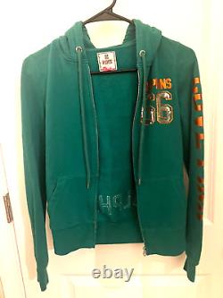 Vintage Victoria's Secret PINK Miami Dolphins Green Sequin Full Zip XS Jacket