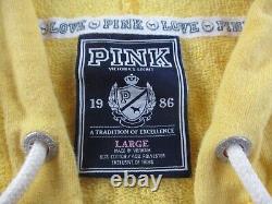 Vintage Victorias Secret Pink Dog Y2K Sweat Suit Capri Shorts Large Med Yellow