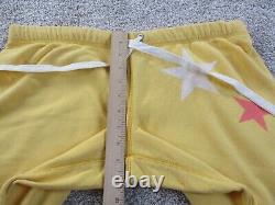 Vintage Victorias Secret Pink Dog Y2K Sweat Suit Capri Shorts Large Med Yellow