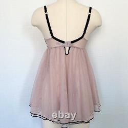 Y2K Victoria's Secret Ballerina Babydoll Satin Mesh Chemise Fairy Slip Dress